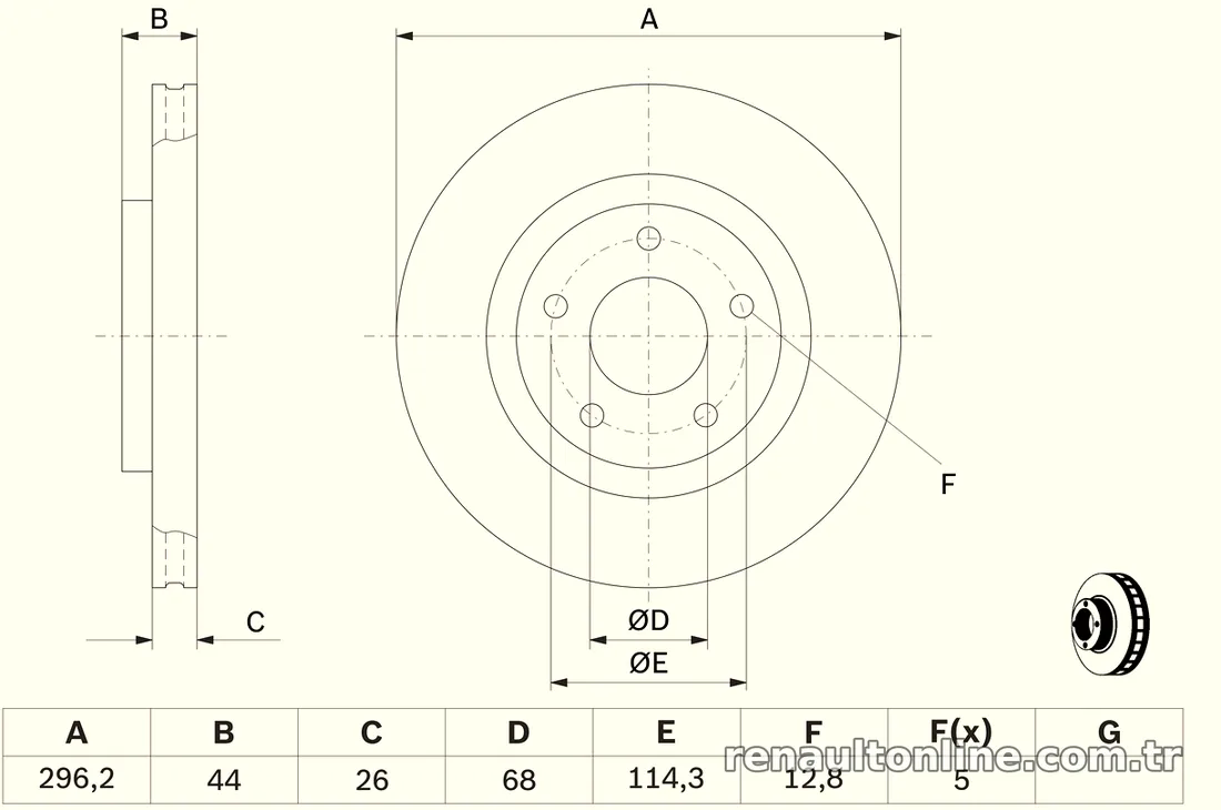 BOSCH 0986479358 Fren Disk Ayna - BOSCH - 0986479358