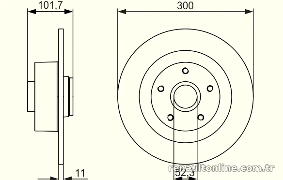 BOSCH 0986479573 Fren Disk Ayna - BOSCH - 0986479573