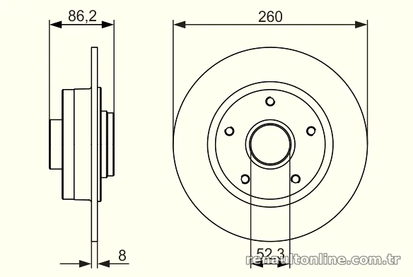 BOSCH 0986479684 Fren Disk Ayna - BOSCH - 0986479684