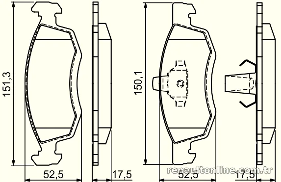 BOSCH 0986494197 Fren Disk Balata - BOSCH - 0986494197
