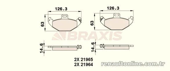 BRAXIS AA0263 Fren Disk Balata - BRAXIS - AA0263