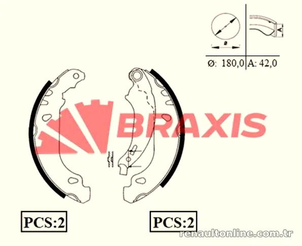 BRAXIS AC0036 Fren Pabuçlu Balata - BRAXIS - AC0036