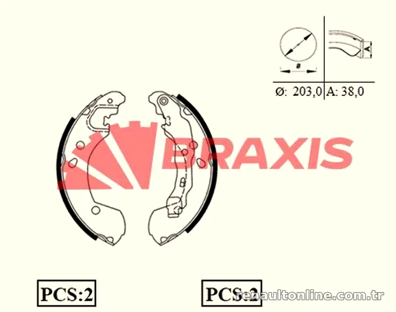 BRAXIS AC0087 Fren Pabuçlu Balata - BRAXIS - AC0087