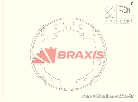 BRAXIS AC0102 Fren Pabuçlu Balata - BRAXIS - AC0102
