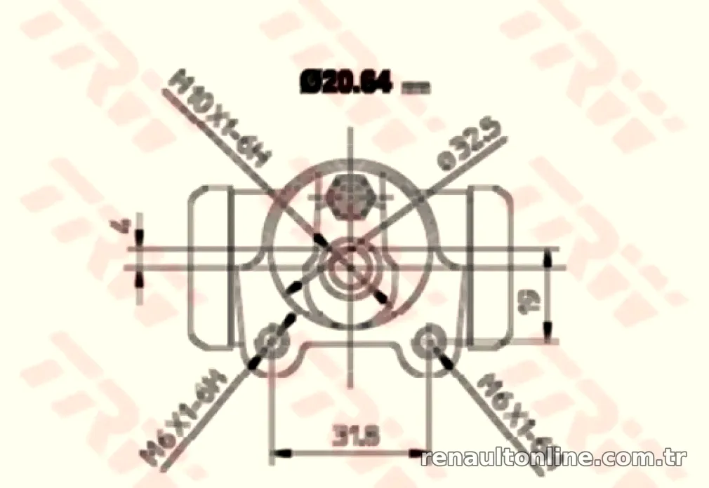 ARKA FREN SILINDIRI P106 P306 ZX XSARA SAXO LAGUNA MEGANE SCENIC CAP:20,6MM - TRW - TRW BWF252