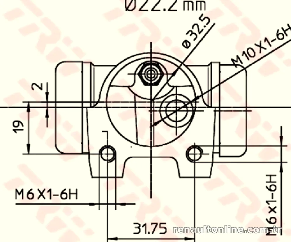 FREN SILINDIRI SOL R21 CONCORDE 22,2mm - TRW - TRW BWH140
