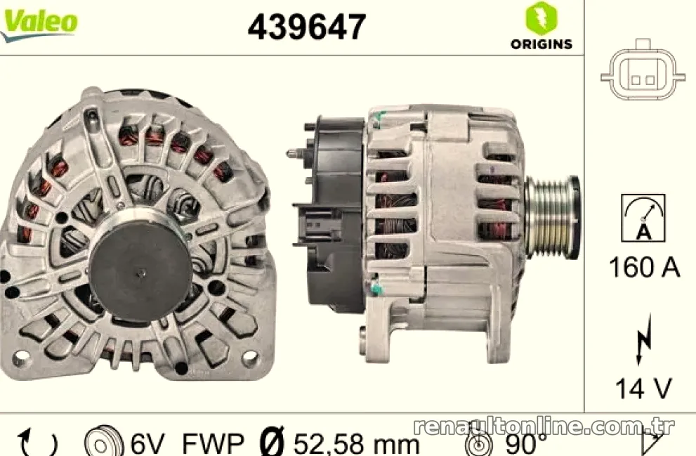 ALTERNATOR MEGANE III LAGUNA III SCENIC III 2,0 16V - Valeo - VALEO 439647