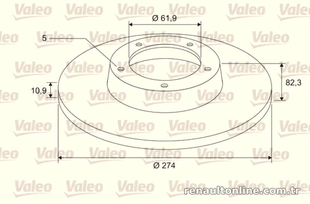 FREN DISKI (ARKA) (X1) RENAULT LAGUNA II (BG0/1_) 1.6 16V (BG0A, BG0L) ; RENAULT LAGUNA II (BG0/1_) 1.8 16V (BG0B, BG0C,