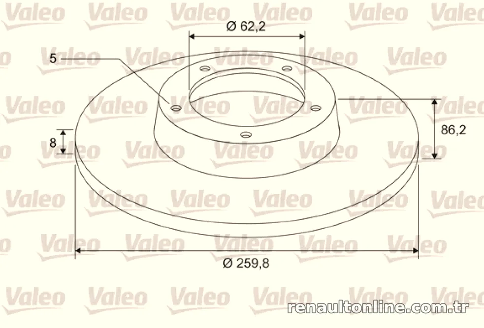 FREN DISKI (ARKA) (X1) RENAULT MEGANE CC (EZ0/1_) 1.6 16V (EZ0U, EZ1U) ; RENAULT MEGANE CC (EZ0/1_) 2.0 CVT (EZ0G, EZ1E,