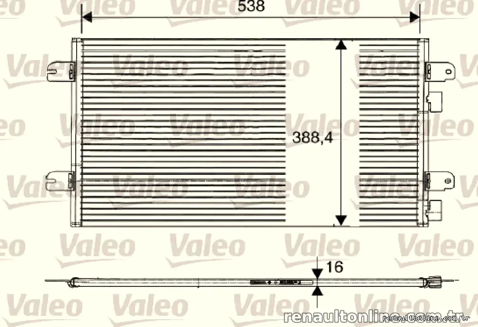 KLIMA RADYATORU DACIA DUSTER LOGAN SANDERO RENAULT MEGANE I SCENIC I 1.4 1.5 dCI 1.6 1.9 dTi - Valeo - VALEO 817701