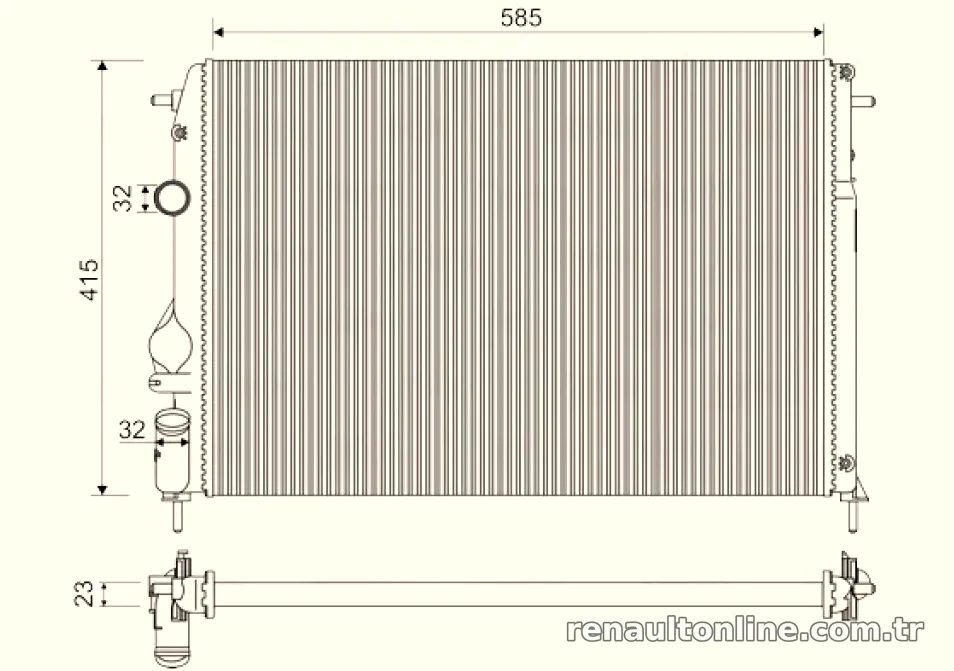 MOTOR RADYATORU MEGANE 1,4 / 1,8 / 2,0 MEKANIK KLIMALI (585X414,5X23) - Valeo - VALEO 732866