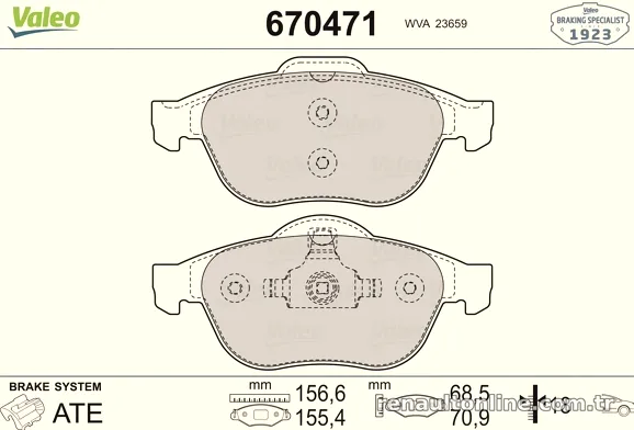 VALEO 670471 Fren Disk Balata - VALEO - 670471