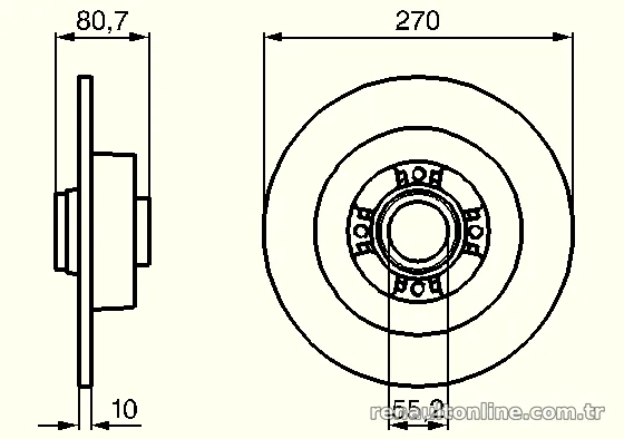 BOSCH 0986479196 Fren Disk Ayna - BOSCH - 0986479196