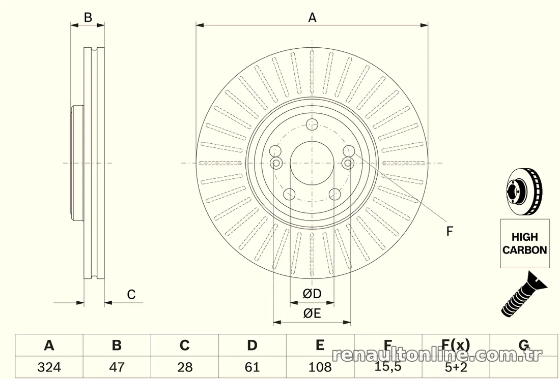 BOSCH 0986479565 Fren Disk Ayna - BOSCH - 0986479565