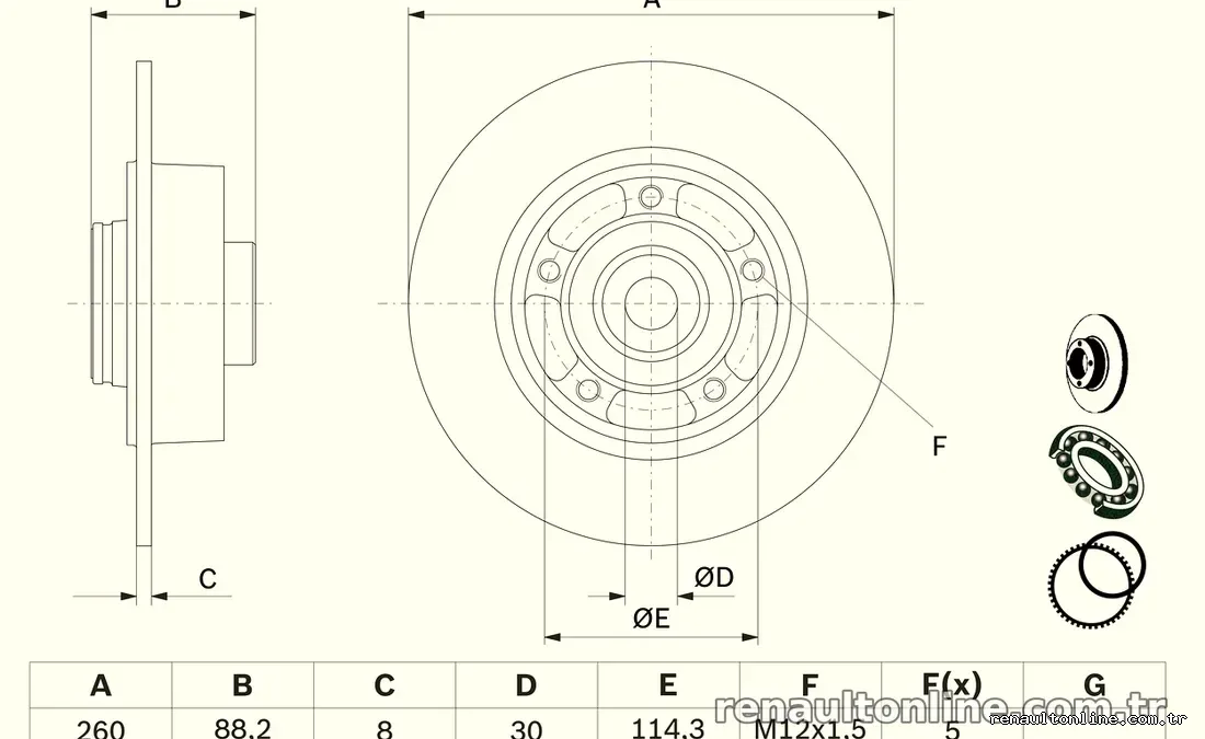 BOSCH 0986479761 Fren Disk Ayna - BOSCH - 0986479761