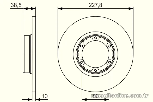 BOSCH 0986479R65 Fren Disk Ayna - BOSCH - 0986479R65