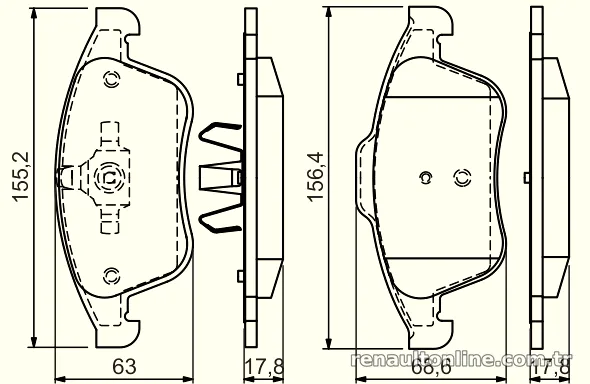 BOSCH 0986494556 Fren Disk Balata - BOSCH - 0986494556