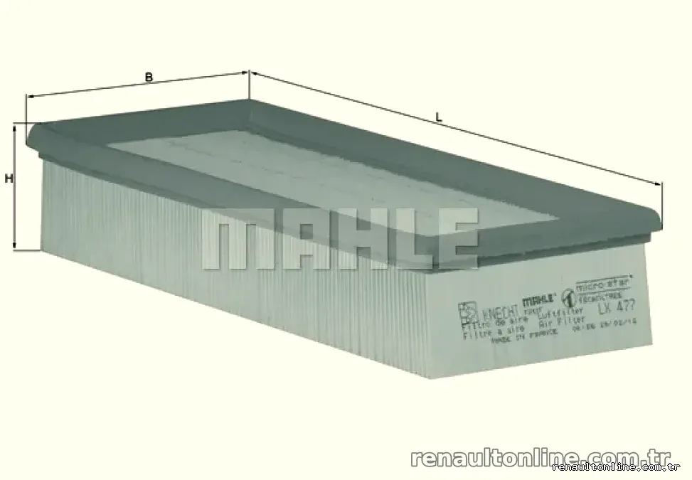 HAVA FILTRESI ESPACE III 2,2 12V TD 2,2D (96 00) 2,2DT (96 01) - Mahle - MAHLE LX477