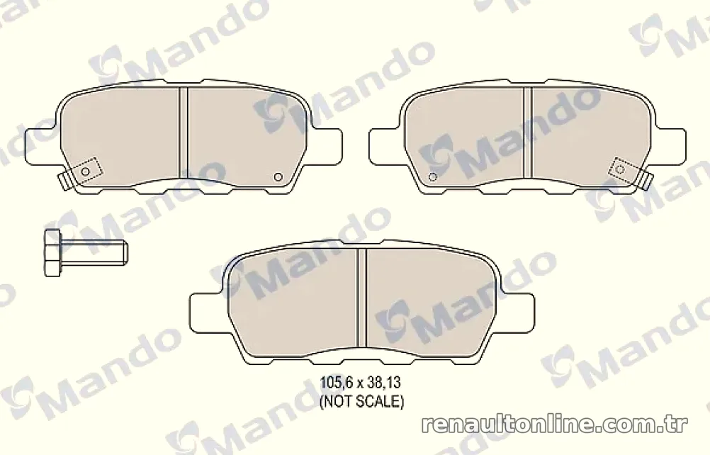 ARKA FREN BALATASI NISSAN QASHQAI J10 2007 2013 XTRAIL 2007 2013 PARTHFINDER 2013> KOLEOS - Mando - MANDO MBF015002