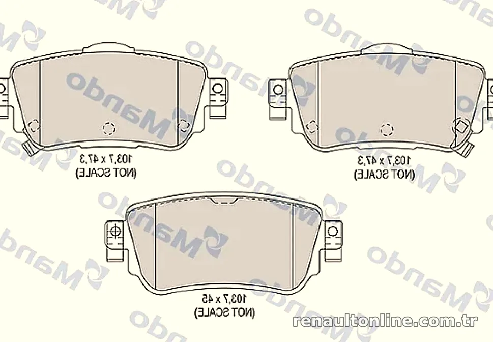 ARKA FREN BALATASI QASHQAI 2013> RENAULT KADJAR 2015> - Mando - MANDO MBF015290