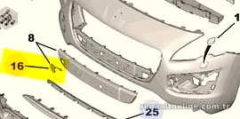 ORJINAL Ön Tampon Çeki Kapak 1611182680 - ORJINAL