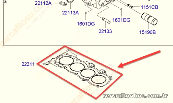 RAM Silindir Kapak Contası 2231103441
