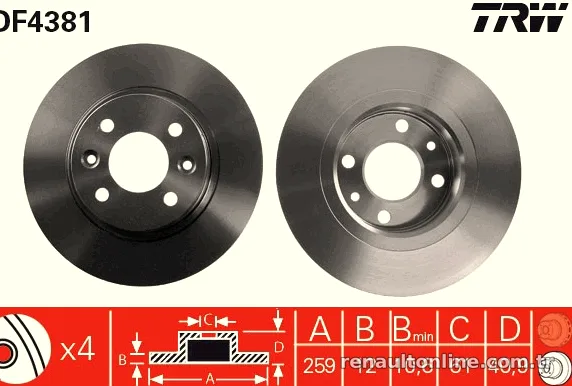TRW DF4381 Fren Disk Ayna - TRW - DF4381